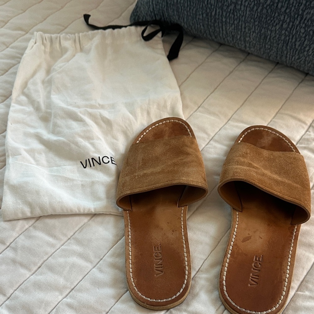 Vince Camel Suede Slide Sandals 8.5M
